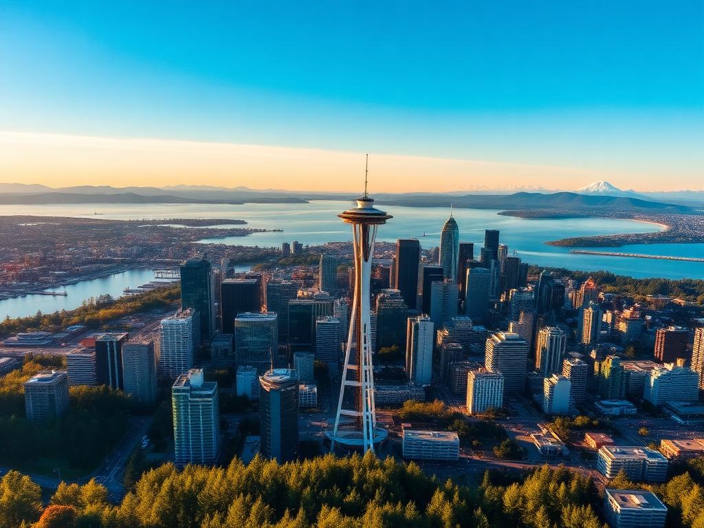 Vancouver und Seattle Skyline